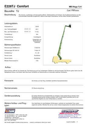 Piattaforme aeree telescopiche autocarrate GSR E228TJ Comfort