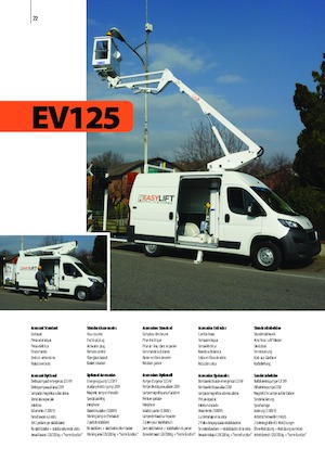 Piattaforme aeree telescopiche autocarrate Easy Lift EV125 