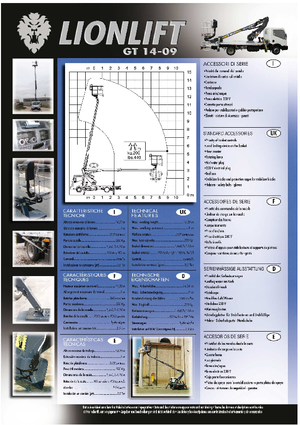 Piattaforme aeree telescopiche autocarrate Lionlift GT 14-09