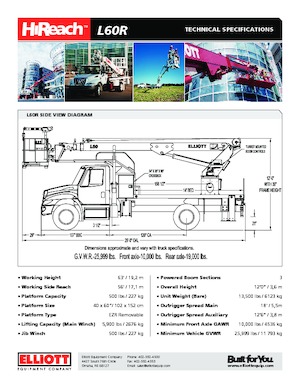 Piattaforme aeree telescopiche autocarrate Elliott Equipment L60R HiReach 