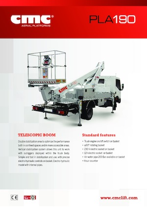 Piattaforme aeree telescopiche autocarrate CMC PLA190