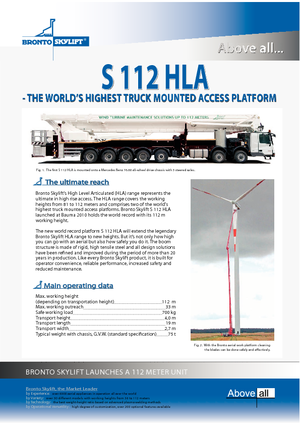 Piattaforme aeree telescopiche autocarrate Bronto Skylift S 112 HLA