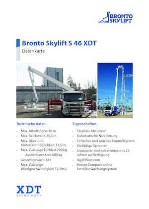 Piattaforme aeree telescopiche autocarrate Bronto Skylift S 46 XDT