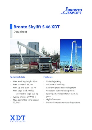 Piattaforme aeree telescopiche autocarrate Bronto Skylift S 46 XDT