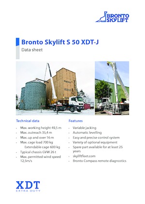 Piattaforme aeree telescopiche autocarrate Bronto Skylift S 50 XDTJ