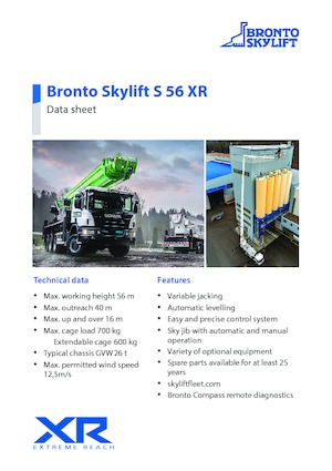 Piattaforme aeree telescopiche autocarrate Bronto Skylift S 56 XR