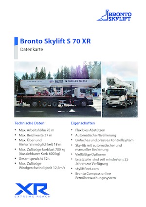Piattaforme aeree telescopiche autocarrate Bronto Skylift S 70 XR