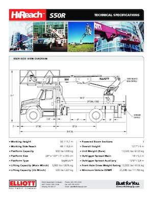 Piattaforme aeree telescopiche autocarrate Elliott Equipment S50R SkyWalk
