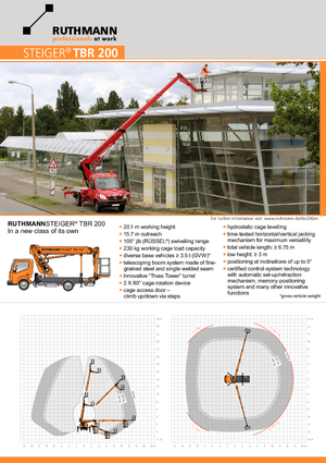 Piattaforme aeree telescopiche autocarrate Ruthmann TBR 200