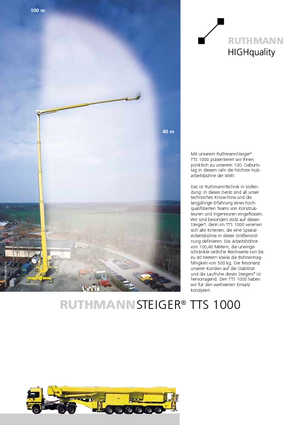 Piattaforme aeree telescopiche autocarrate Ruthmann TTS 1000