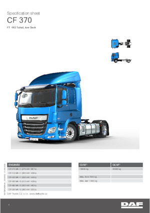 Trattori stradali DAF CF 370 FT Low Deck
