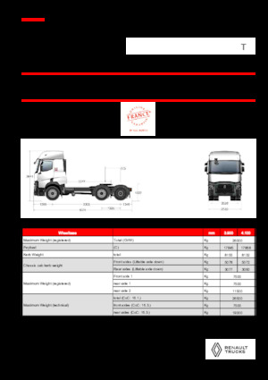 Trattori stradali Renault T T6X2 PUSHER 13L E6