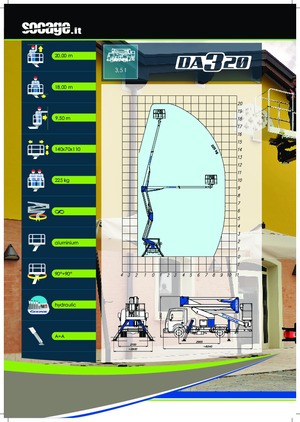 Piattaforme aeree articolate su rimorchio trainabile Socage DA 320