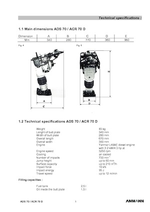 Costipatori Diesel e Benzina Ammann ADS 70