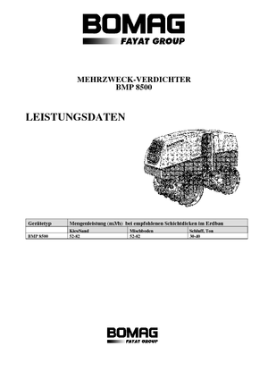 Compattatori stradali vibranti per trincee/misti Bomag BMP 8500