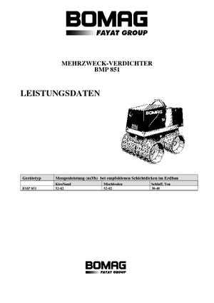 Compattatori stradali vibranti per trincee/misti Bomag BMP 851
