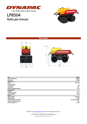 Compattatori stradali vibranti per trincee/misti Dynapac LP 8504