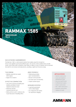 Compattatori stradali vibranti per trincee/misti Ammann Rammax 1585