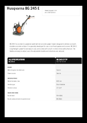 Lisciatrici Husqvarna BG 245E