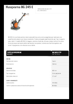 Lisciatrici Husqvarna BG 245E