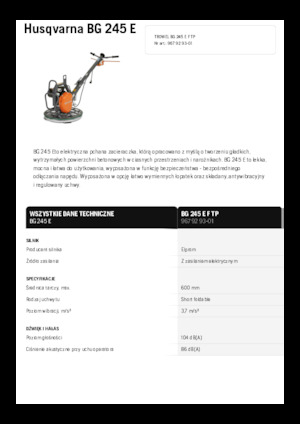 Lisciatrici Husqvarna BG 245E