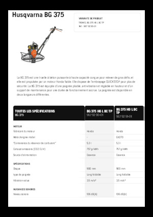 Lisciatrici Husqvarna BG 375