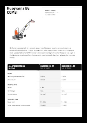 Lisciatrici Husqvarna BG COMBI