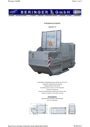 Presse per rifiuti Beringer reducer x 4 MB