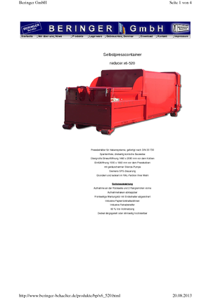 Presse per rifiuti Beringer reducer x 6-520 MB