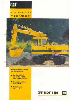 Escavatori gommati Caterpillar 214B