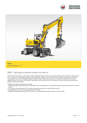 Escavatori gommati Neuson 9503
