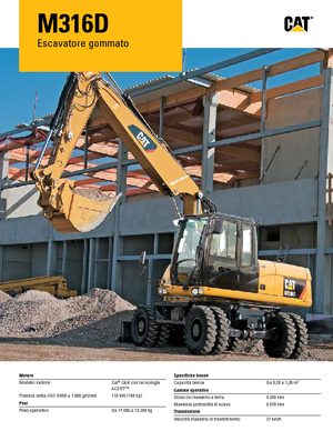 Escavatori gommati Caterpillar M316D Mono