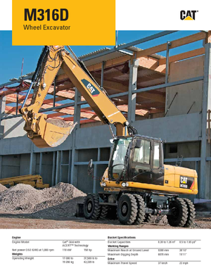 Escavatori gommati Caterpillar M316D Mono