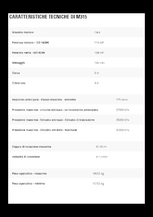 Escavatori gommati Caterpillar M315