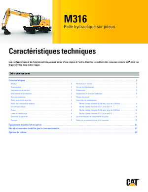 Escavatori gommati Caterpillar M316