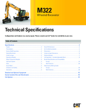 Escavatori gommati Caterpillar M322