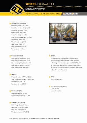 Escavatori gommati PowerPlus PP130W-IX 