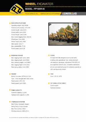 Escavatori gommati PowerPlus PP180W-IX