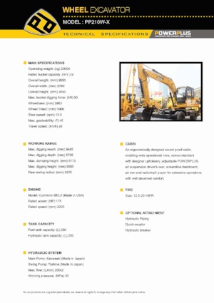 Escavatori gommati PowerPlus PP210W-X 