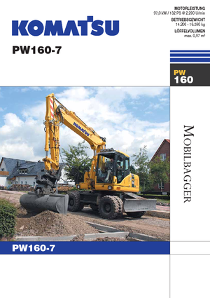 Escavatori gommati Komatsu PW160-7E0