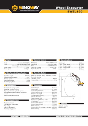 Escavatori gommati Sinoway SWEL190