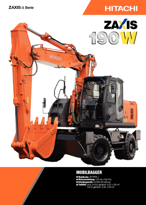 Escavatori gommati Hitachi ZX 190 W 3
