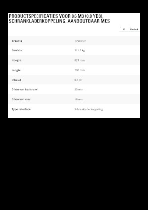 Benne per pale caricatrici Caterpillar 0.6 m3
