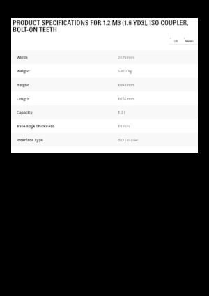 Benne per pale caricatrici Caterpillar 1,2 m3