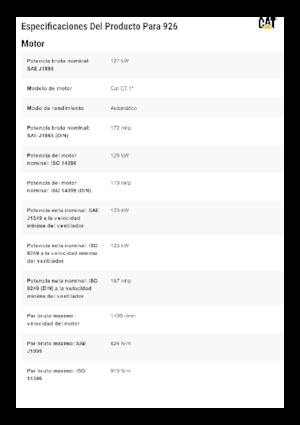 Pale gommate Caterpillar 926