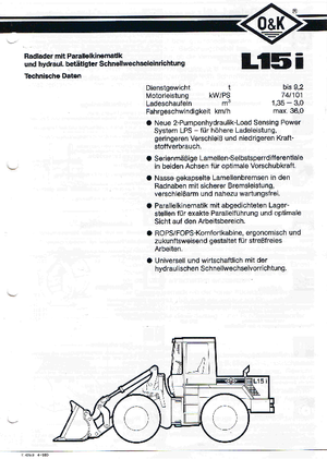 Pale gommate O&K L 15 i