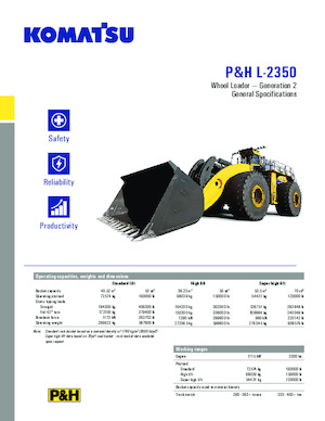 Pale gommate Komatsu P&H L-2350