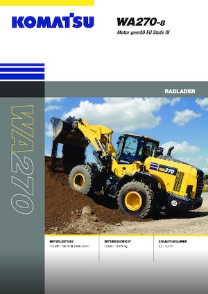 Pale gommate Komatsu WA270-8E0
