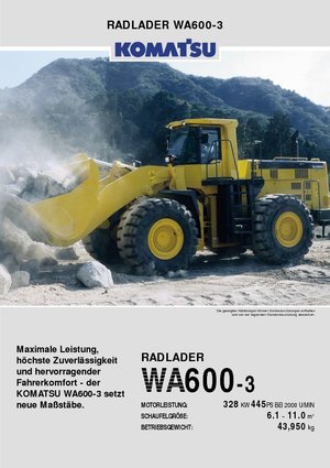 Pale gommate Komatsu WA600-3