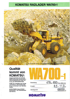 Pale gommate Komatsu WA700-1D